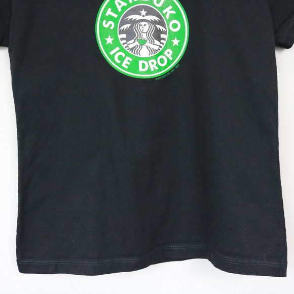 Spoofs Black Starbucks Starbuko Ice Drop Humor Tee Shirt Women’s Size S - Picture 6 of 10